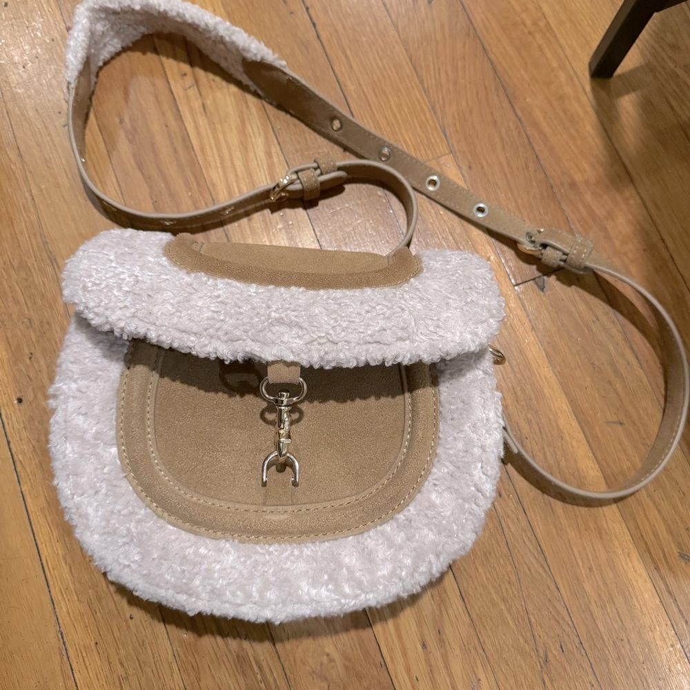 Zara Sherpa and suede purse